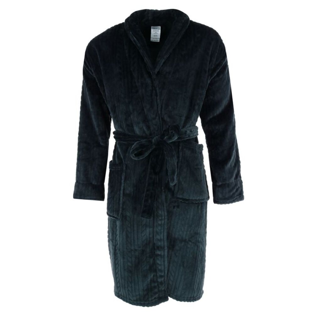 Wanted Men's Cable Shawl Collar Plush Robe